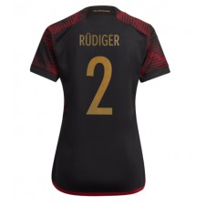 Tyskland Antonio Rudiger #2 Bortedrakt Kvinner VM 2022 Kortermet